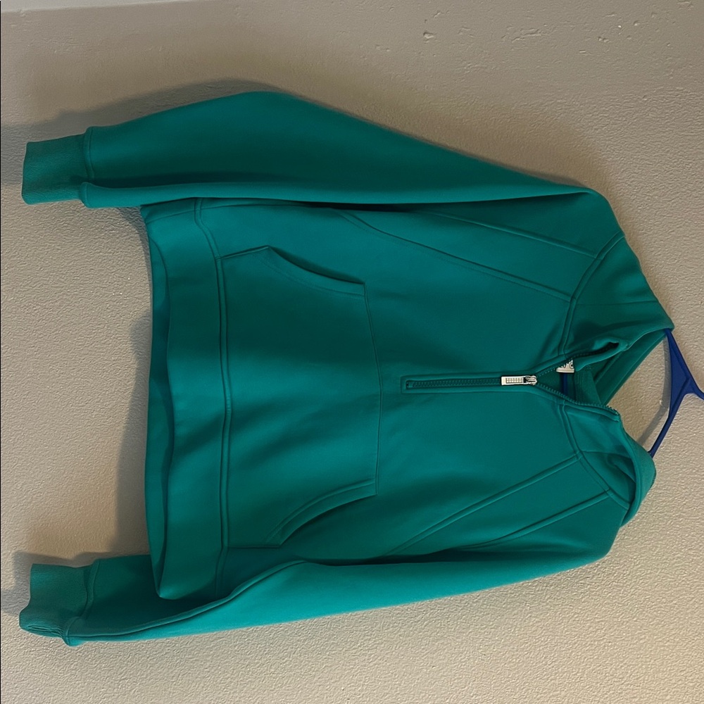 Teal Half-Zip Hoodie Sweatshirt